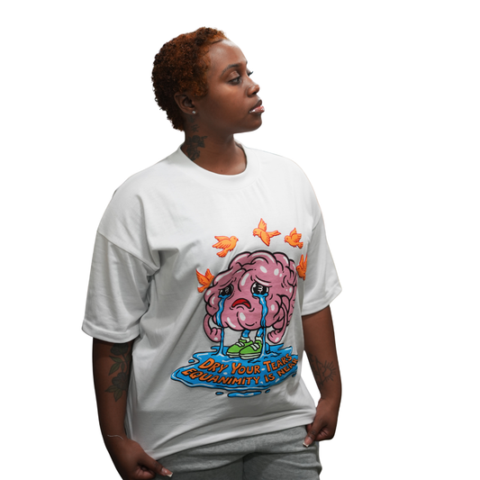 Dry Your Tears Equanimity Is Near - White Tee